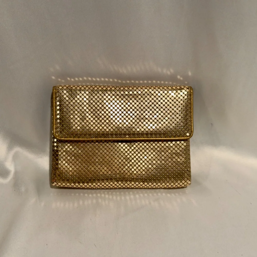 Vintage Whiting & Davis Gold Chainmaille Clutch Flap Purse